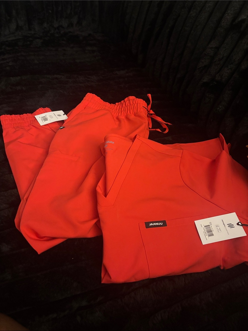 Jaanuu Vibrant Red Scrub Set